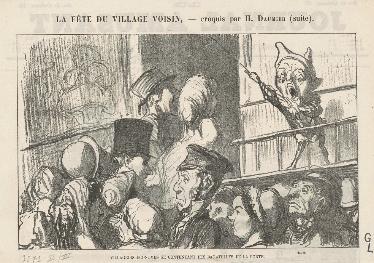 Thrifty Villagers Contenting Themselves...; In the Countryside, No Coach Strikes... by Honoré Daumier