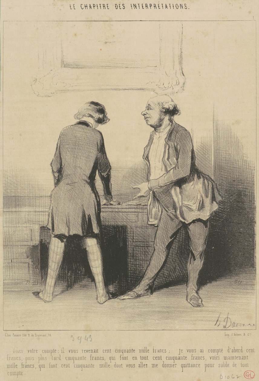 Here is your account: It came to... by Honoré Daumier