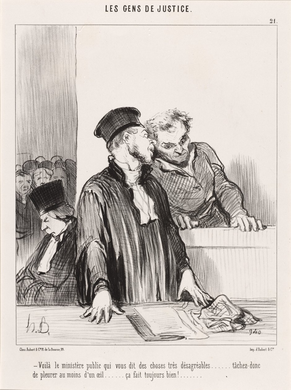 Here is the Public Ministry Telling You Unpleasant Things... by Honoré Daumier