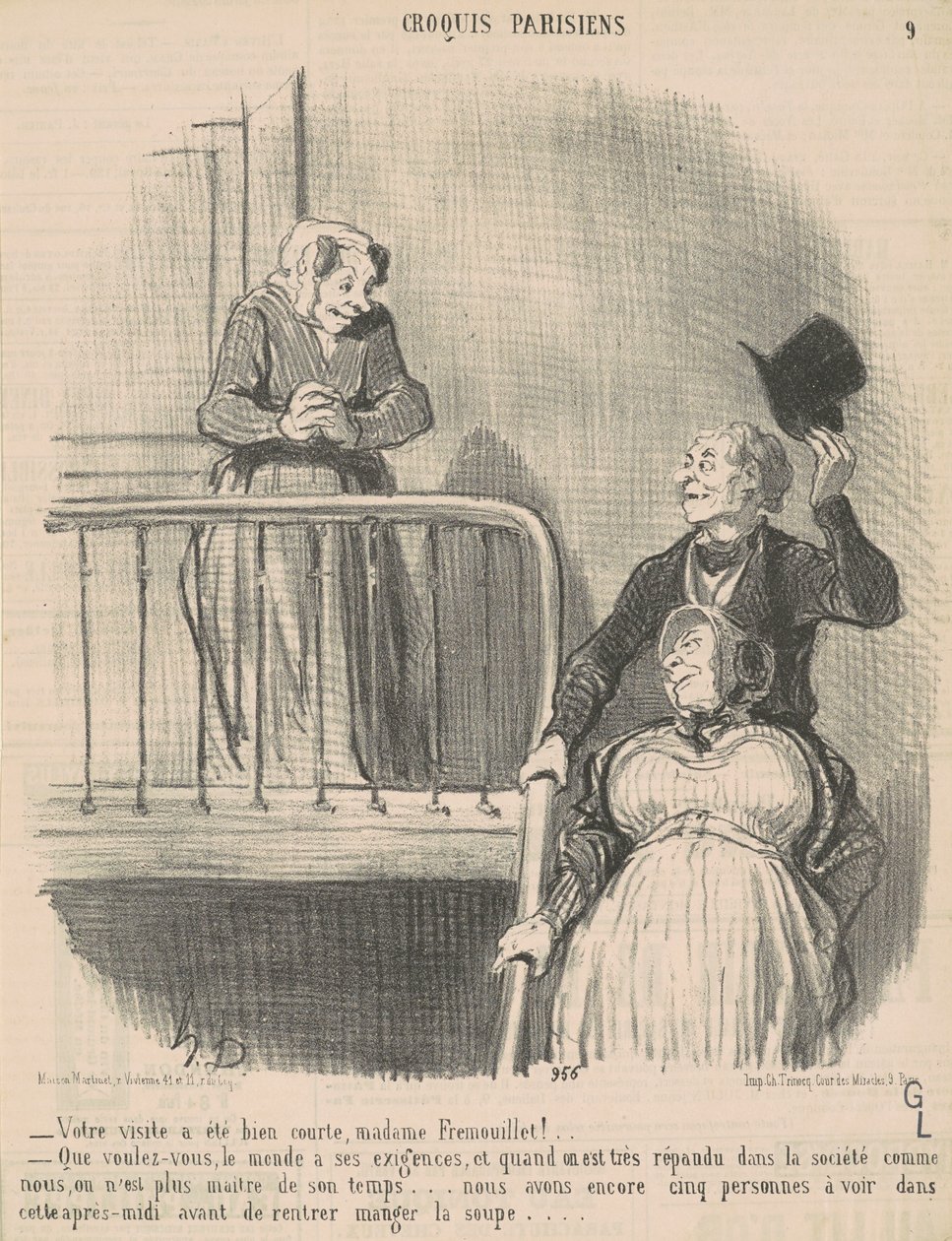 Your visit was very short... by Honoré Daumier