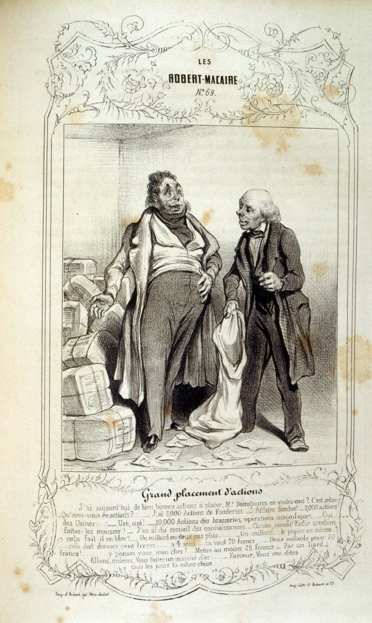 Illustrations about ideas and legends Philipon under the title Les Cent and Robert Macaire by Honoré Daumier