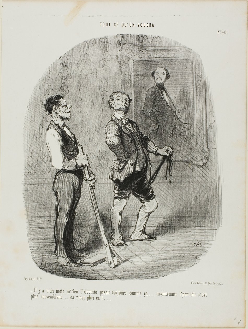 Three Months Ago, the Count Sat Model Like That... Nowadays There Is No More Similarity... Everything Seems to Be Wrong, Plate 40 from Tout Ce Qu