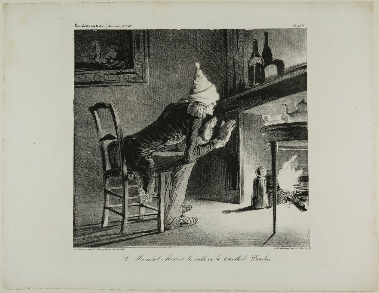 General Mortier, the evening before the battle of Waterloo, plate 456 by Honoré Victorin Daumier