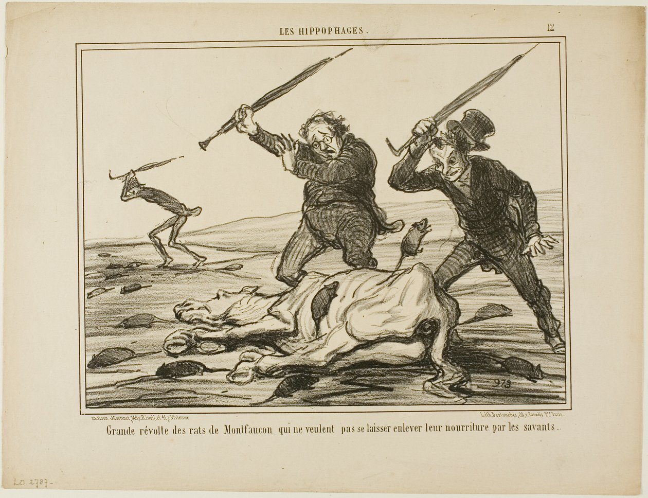 Great Revolt of the Rats of Montfaucon, Plate 12 from Les Hippophages by Honoré Victorin Daumier