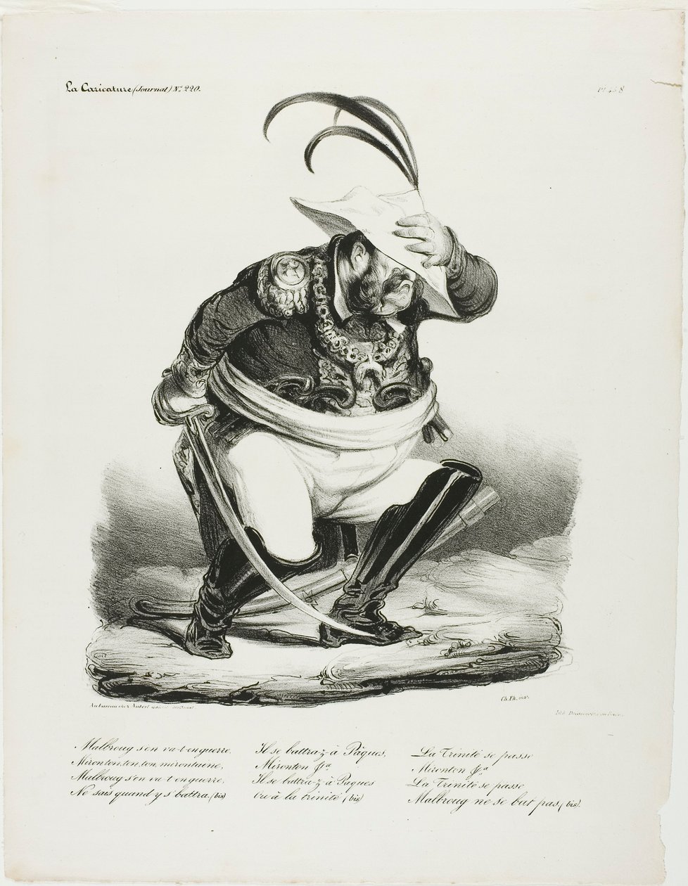 Malbroug Goes to War... by Honoré Victorin Daumier