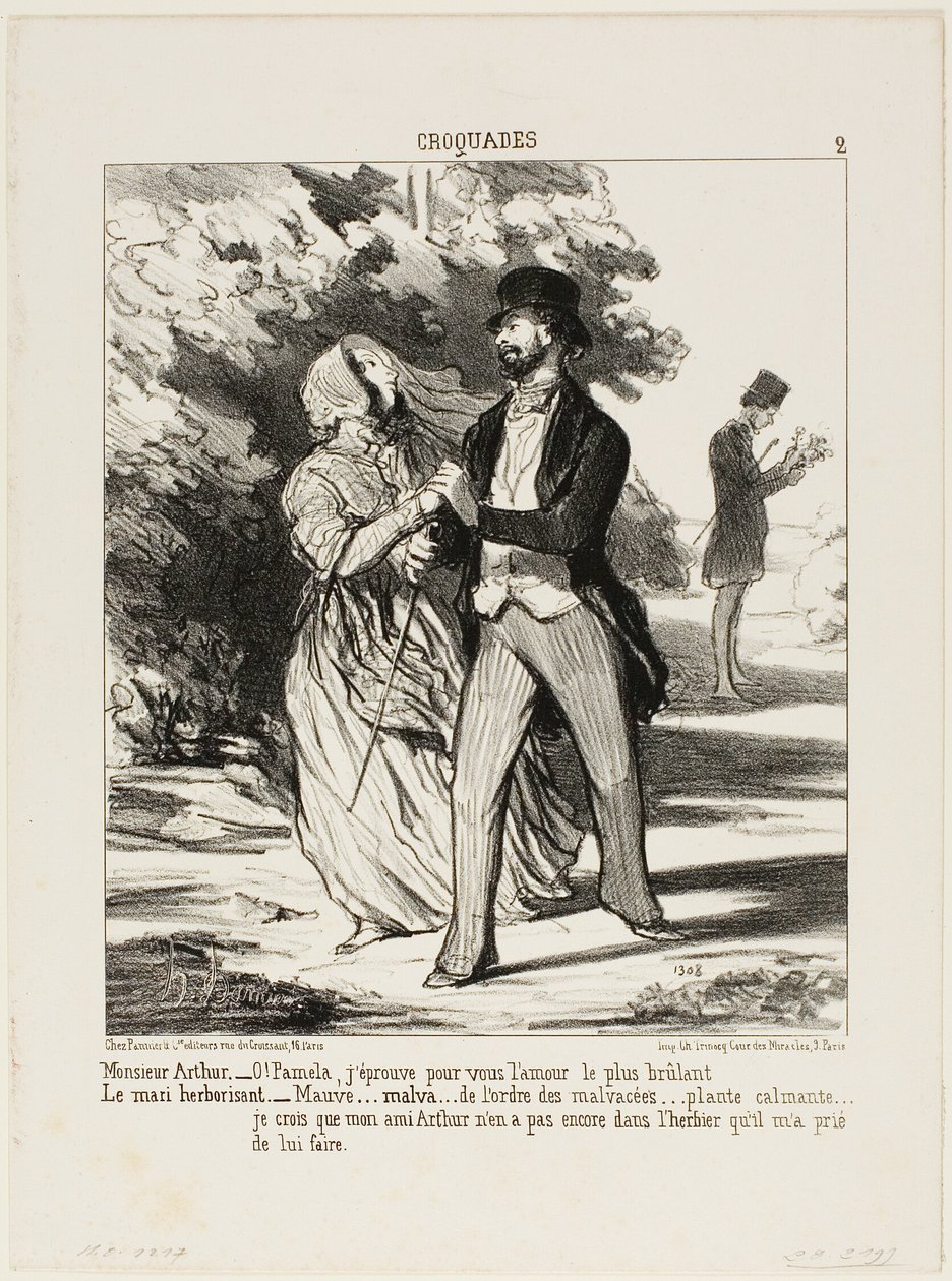 Monsieur Arthur: "- Oh Pamela! I am burning with love for you!" The husband herbalist: "- A mallow... of the family of Malvaceae... a sedative... I don