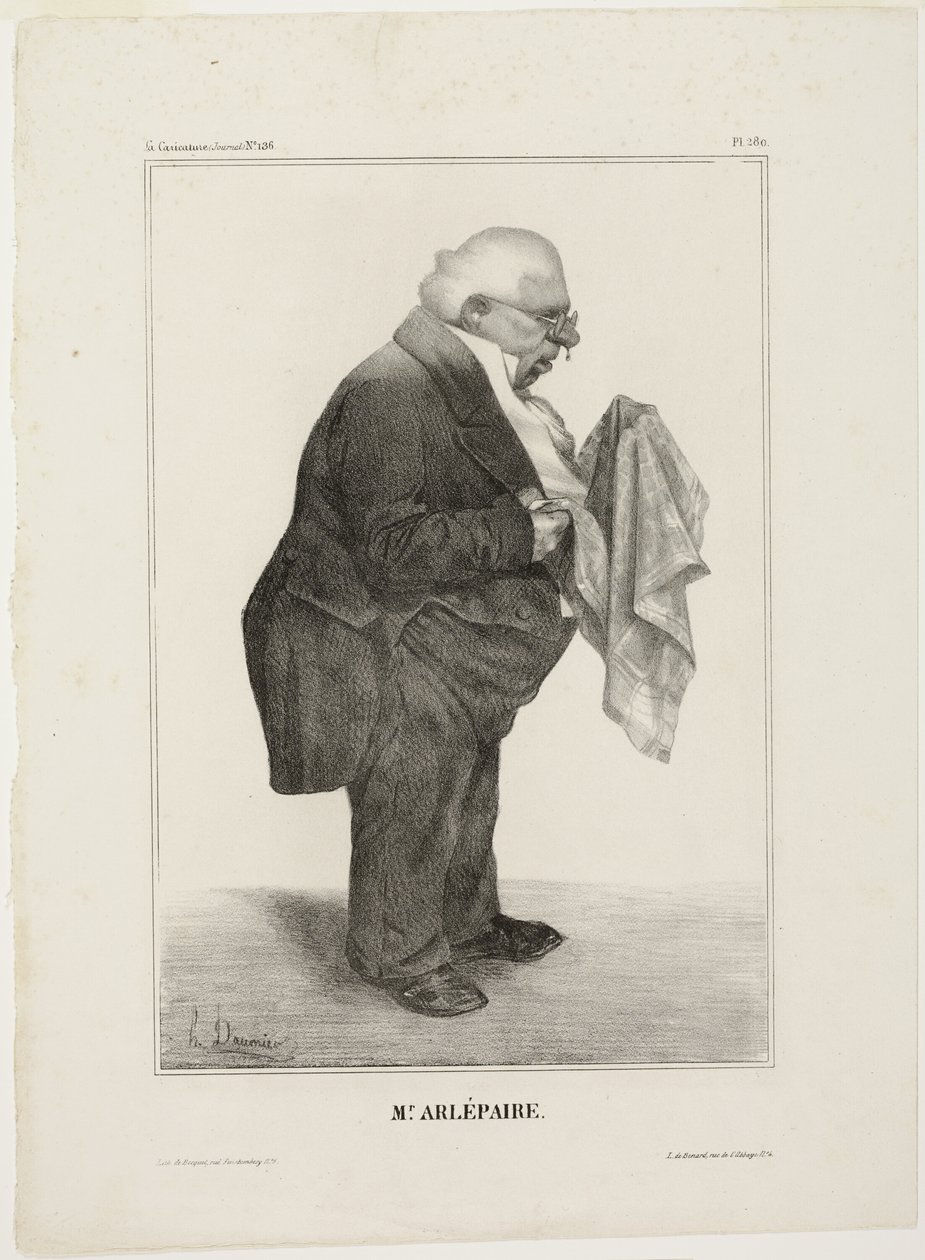 Mr. Arlépaire, plate 280 from Célébrités de la Caricature by Honoré Victorin Daumier