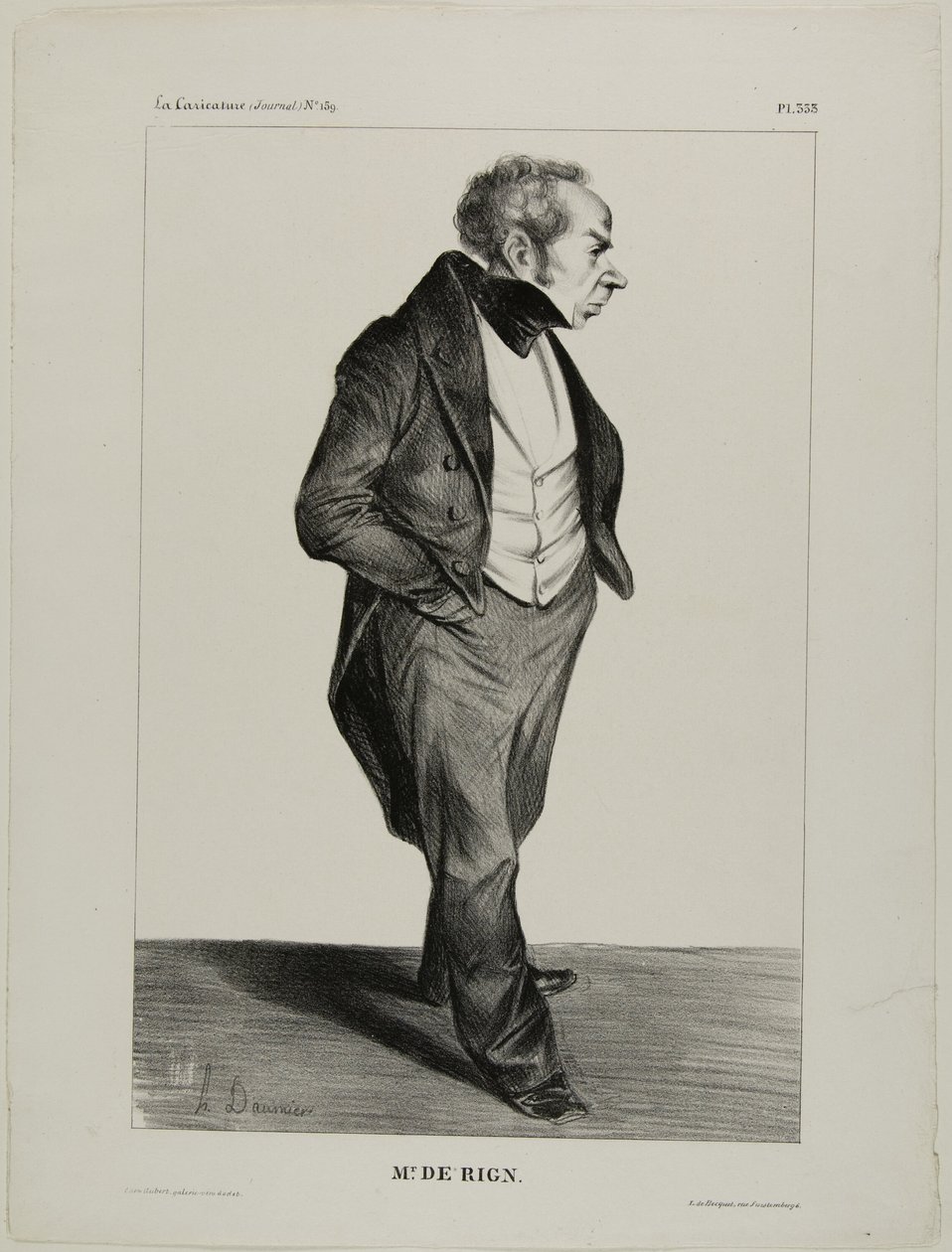 Mr. De Rign, plate 333 from Celebrities of the Caricature by Honoré Victorin Daumier