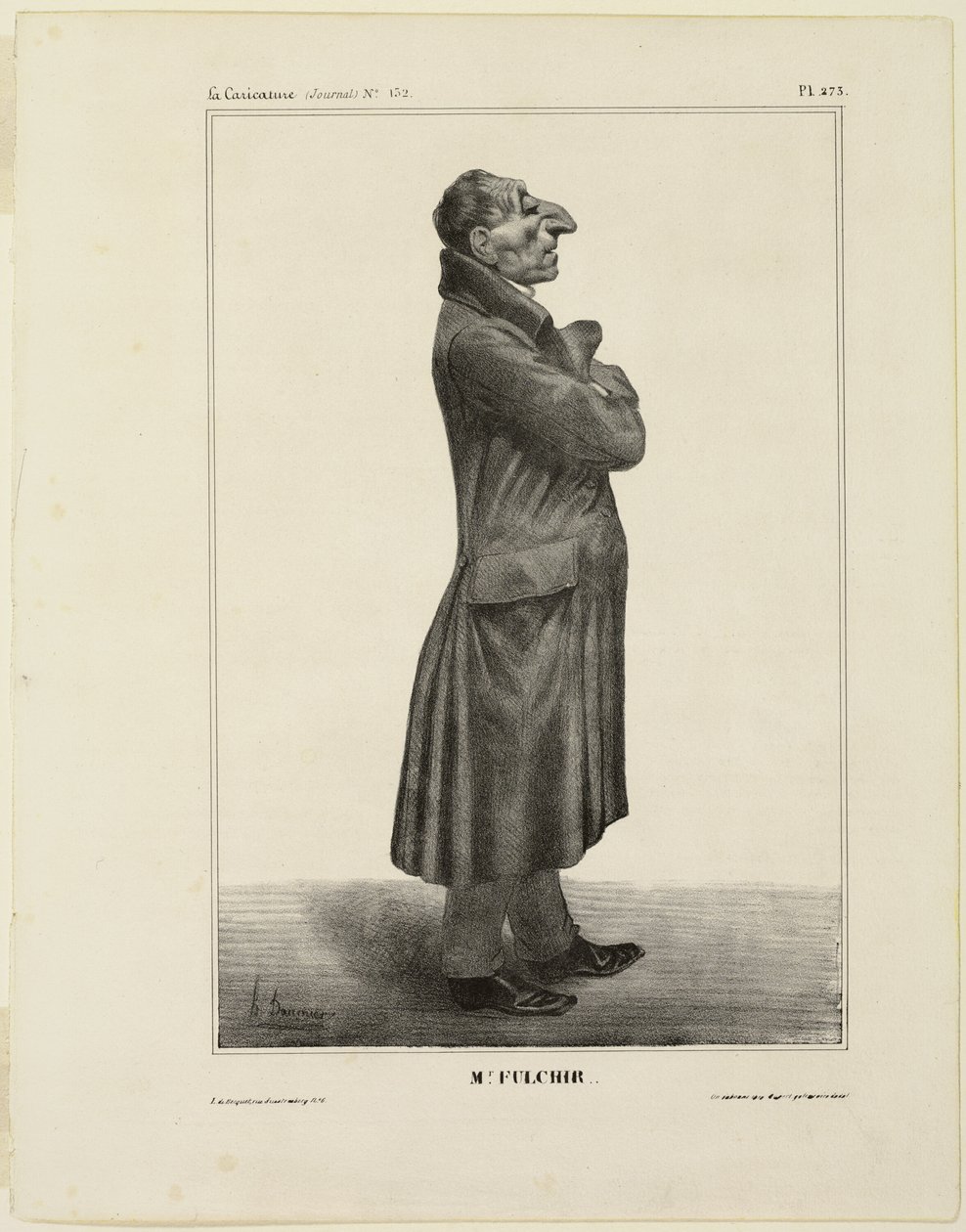 Mr. Fulchir, plate 273 from Célébrités de la Caricature by Honoré Victorin Daumier