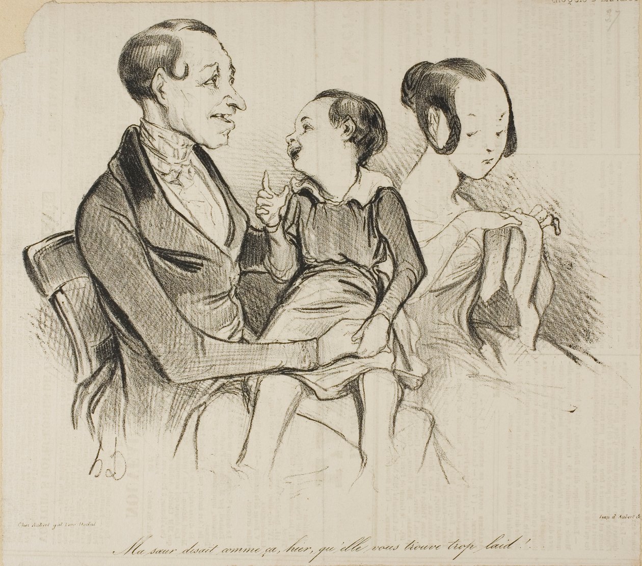 “My sister was saying yesterday, she thinks you are just too ugly!”, plate 37 from Croquis D 