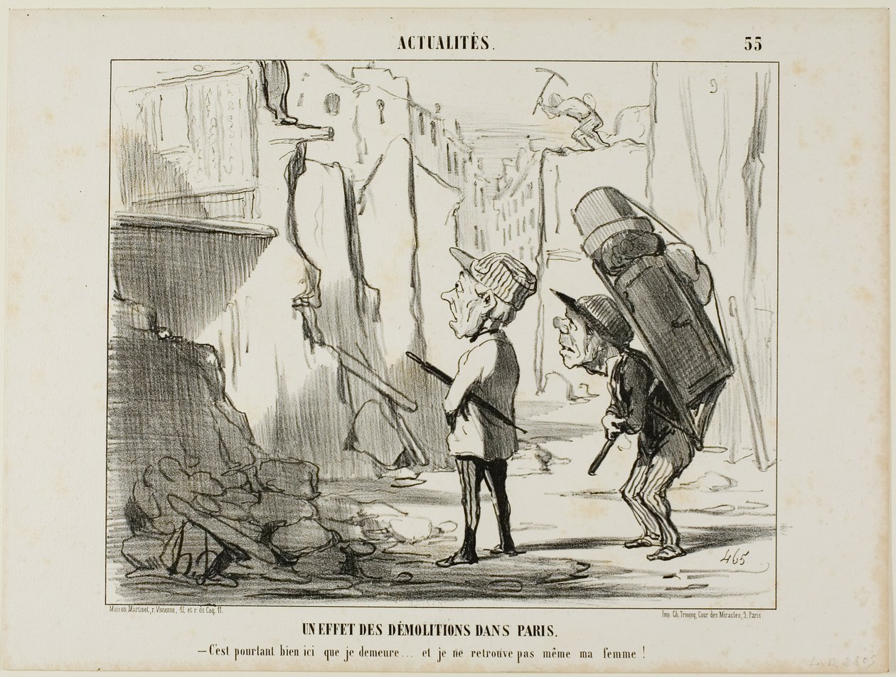 Result of the Demolishing of Buildings in Paris, Plate 55 from Actualités by Honoré Victorin Daumier