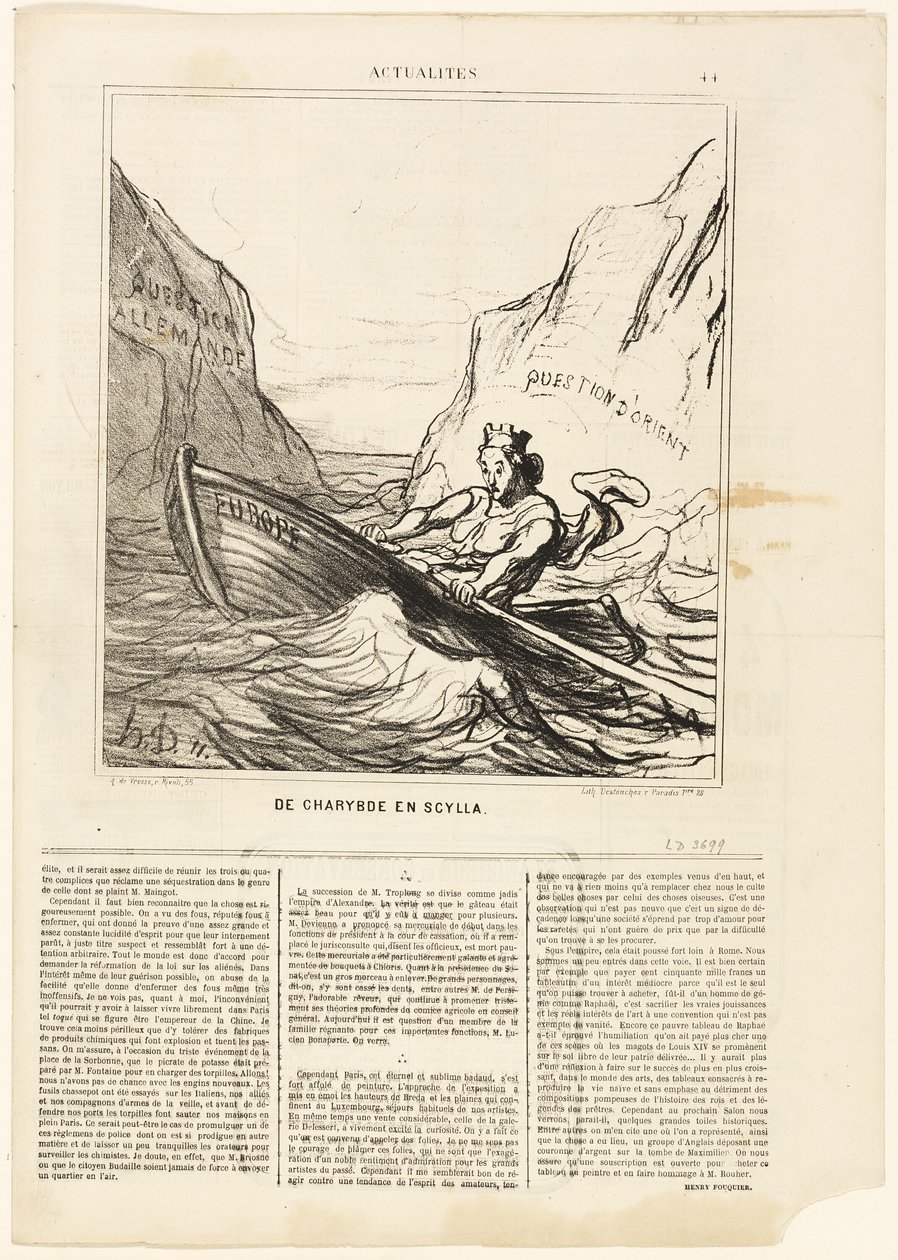 Scylla and Charybdis, plate 44 from Actualités by Honoré Victorin Daumier