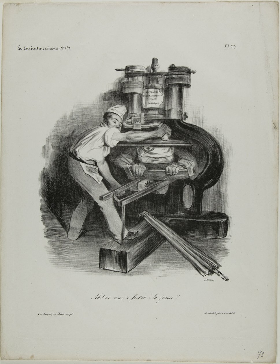 "So, you want to meddle with the press!," plate 319 by Honoré Victorin Daumier