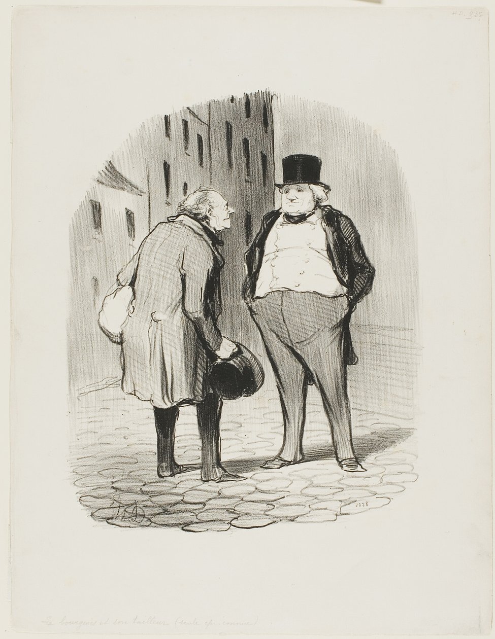 The Bourgeois and His Tailor, plate 5 from Les Bons Bourgeois by Honoré Victorin Daumier