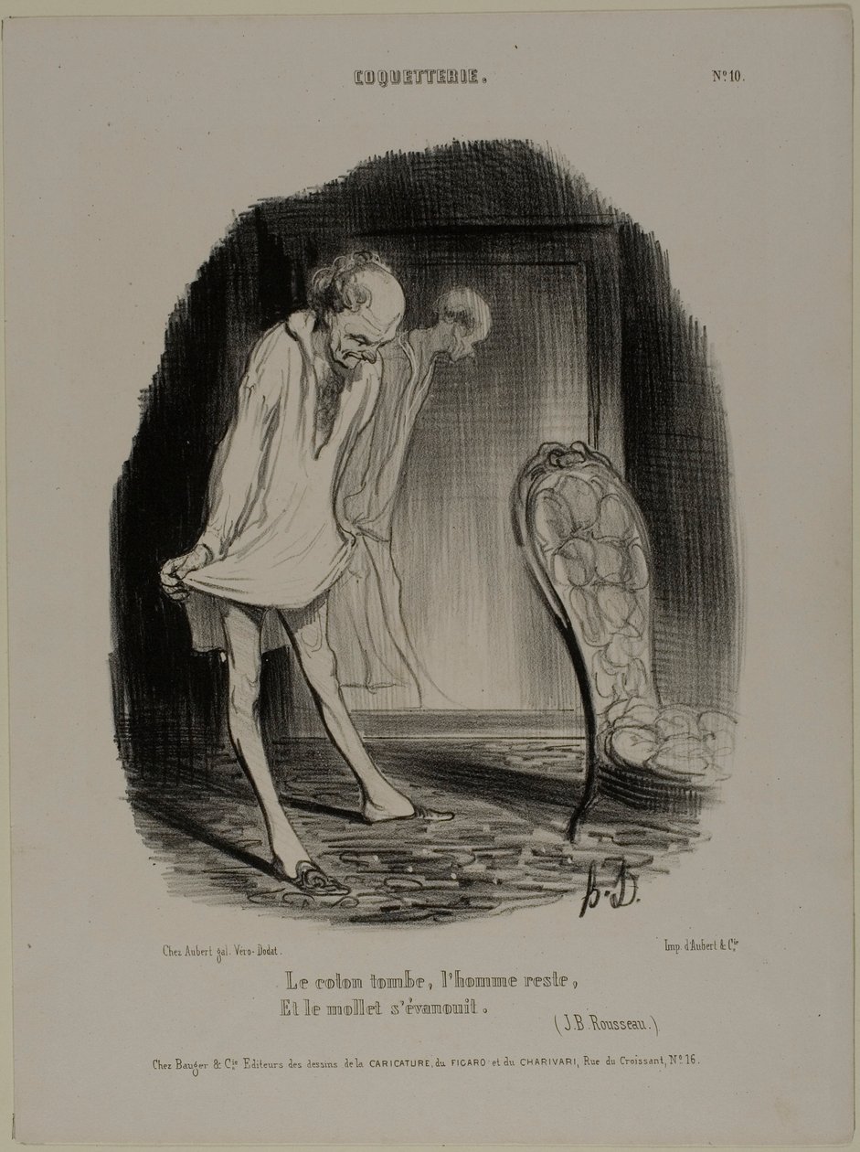 The Cotton Gown Falls, Man Remains, and the Calf Fades, plate 10 from Coquetterie by Honoré Victorin Daumier