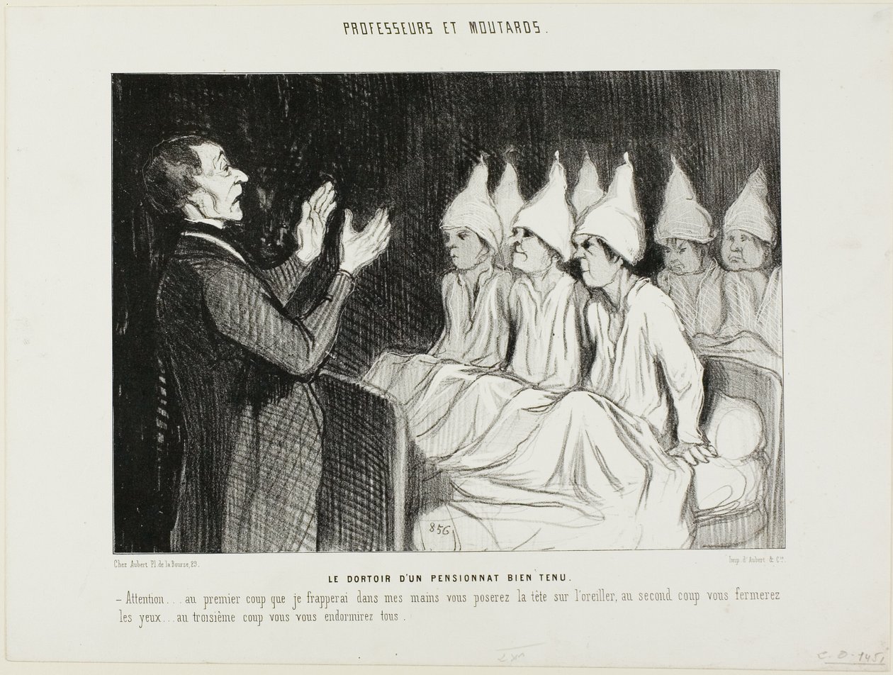 The Dormitory of a Distinguished Boarding School, plate 14 from Professors and Rascals by Honoré Victorin Daumier