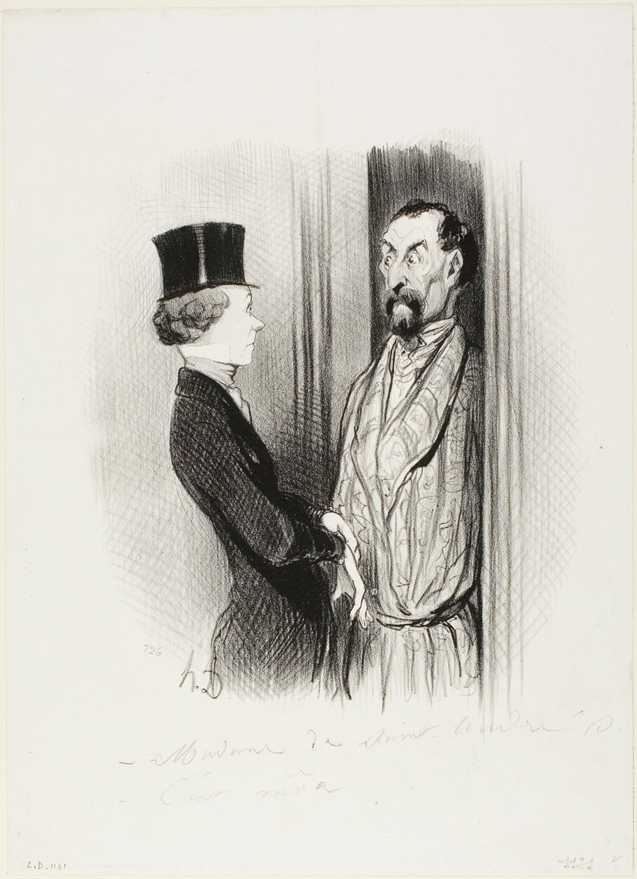 The Rendez-Vous, Plate 44 from Les Beaux Jours De La Vie by Honoré Victorin Daumier
