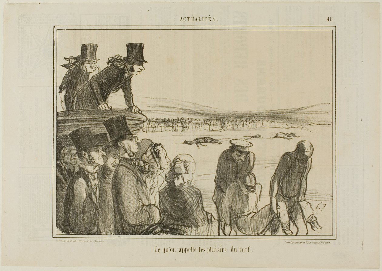 These are the Joys of Horseback Racing, Plate 411 from Actualités by Honoré Victorin Daumier