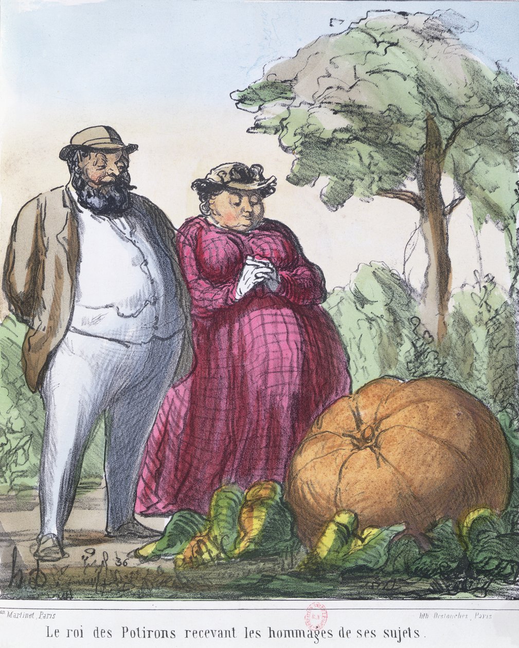 The King of Pumpkins receiving the homage of his subjects by Honoré Daumier