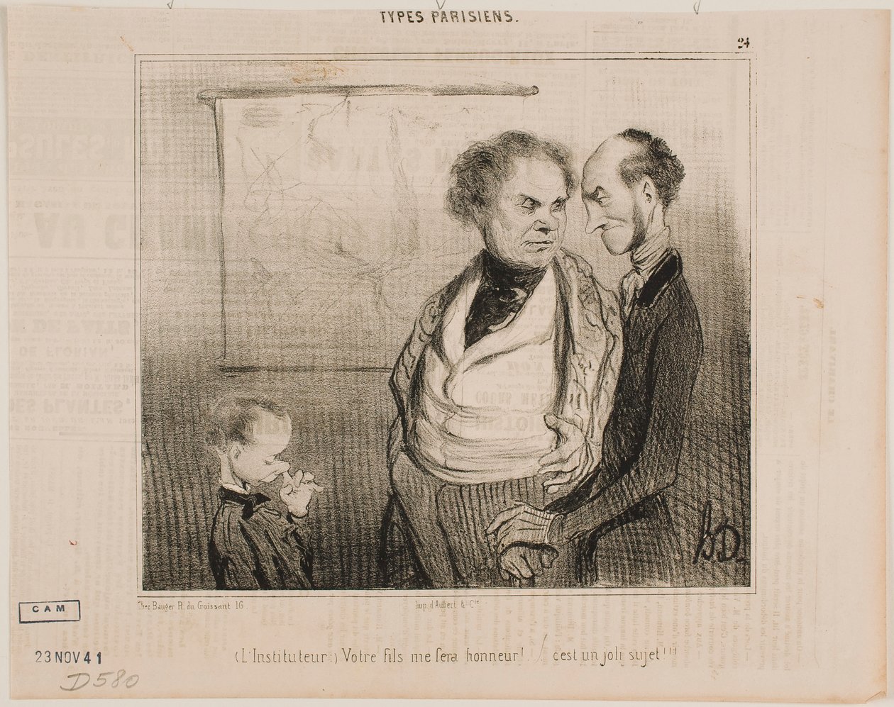 (School teacher): Your son will make me proud… by Honoré Daumier