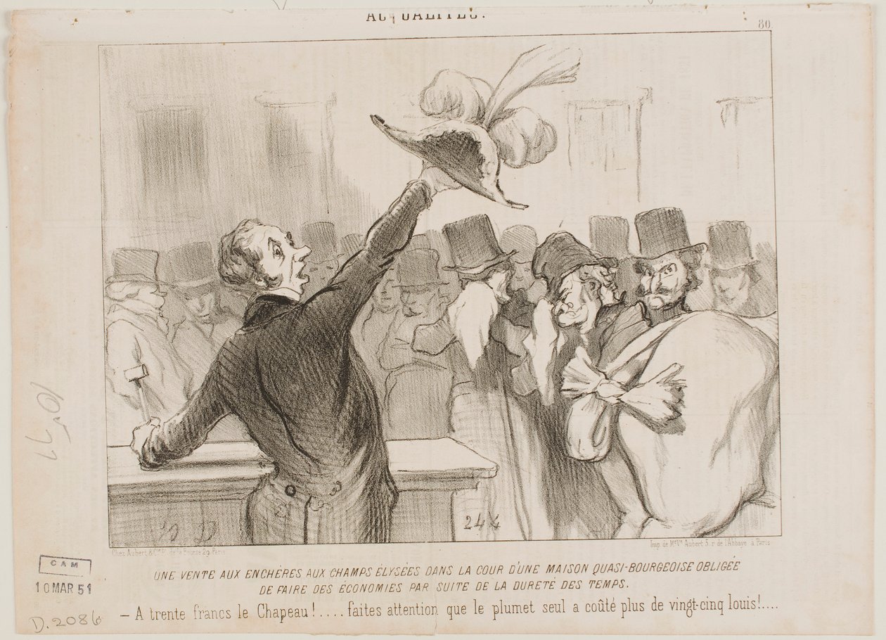 An Auction in a Middle Class House by Honoré Daumier