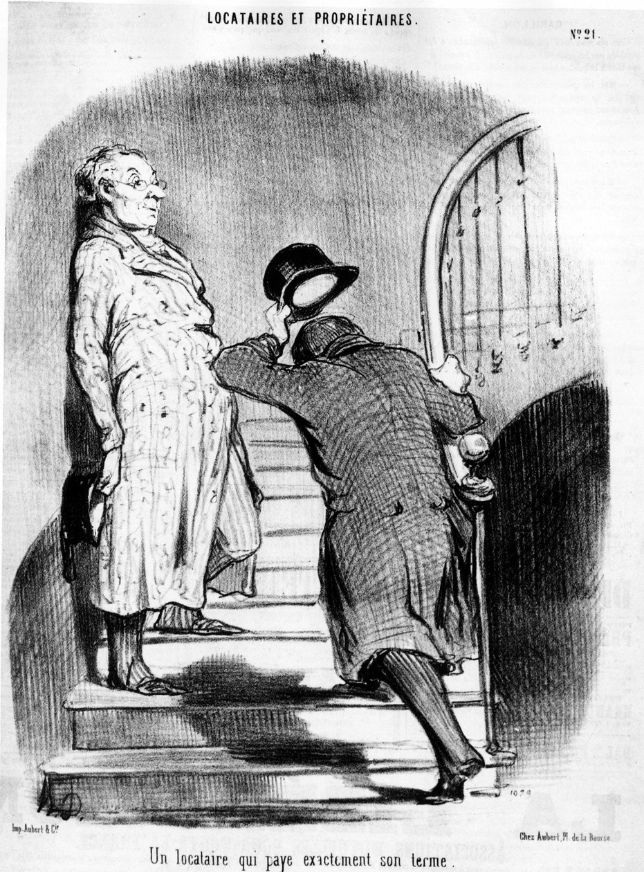 A Tenant Who Pays Exactly His Term (Series of Cartoons by Honore Daumier, Charivari) by Honoré Daumier