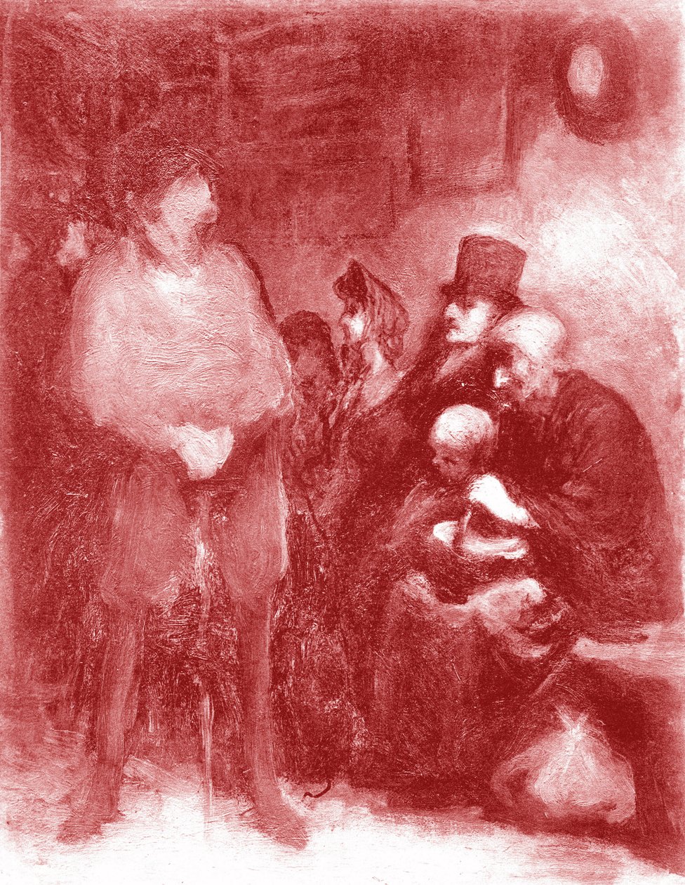 A waiting room, Exhibition Daumier at Galerie Durand-Ruel in 1878 by Honoré Daumier