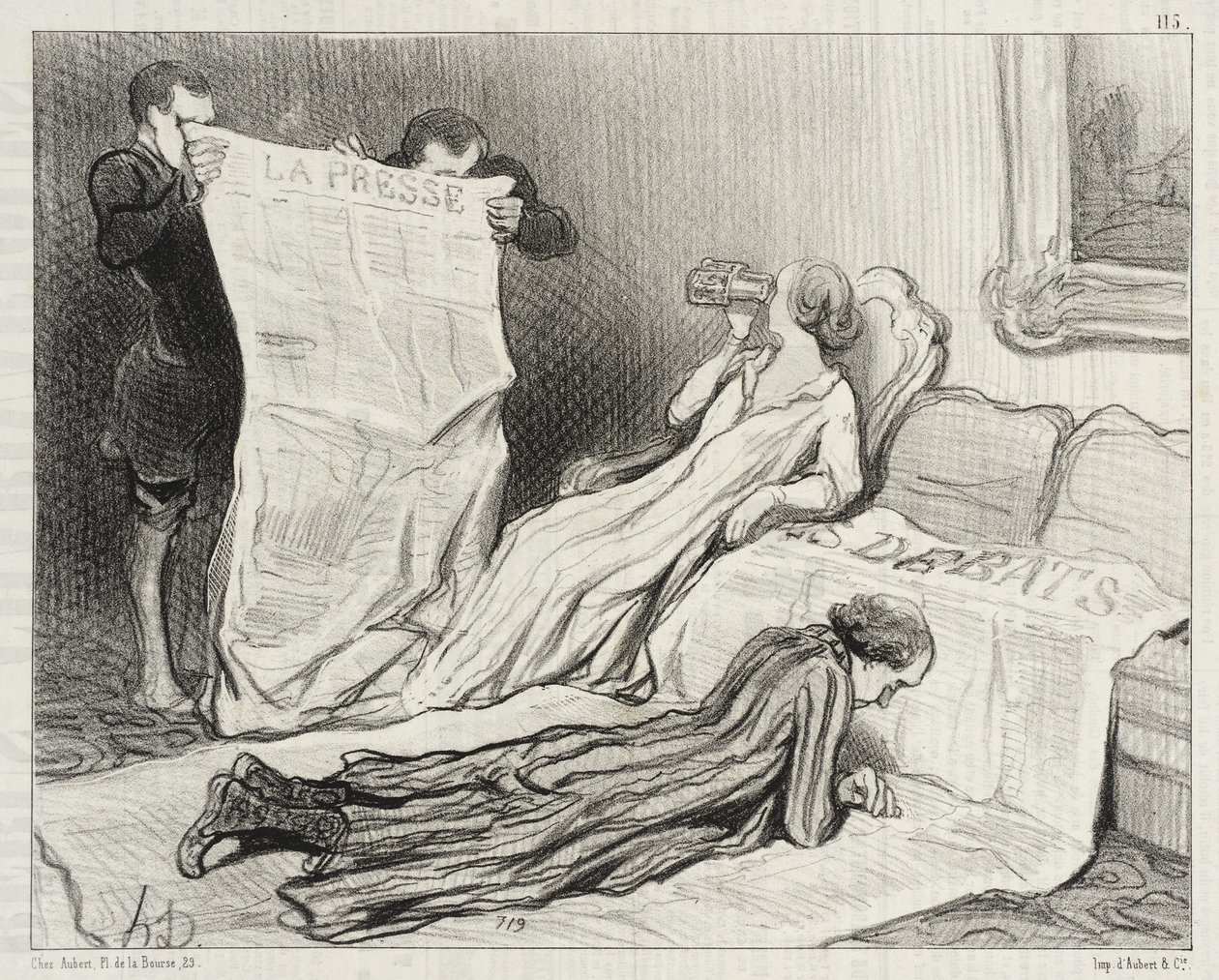 Subscribers Receiving Their Newspaper... by Honoré Daumier