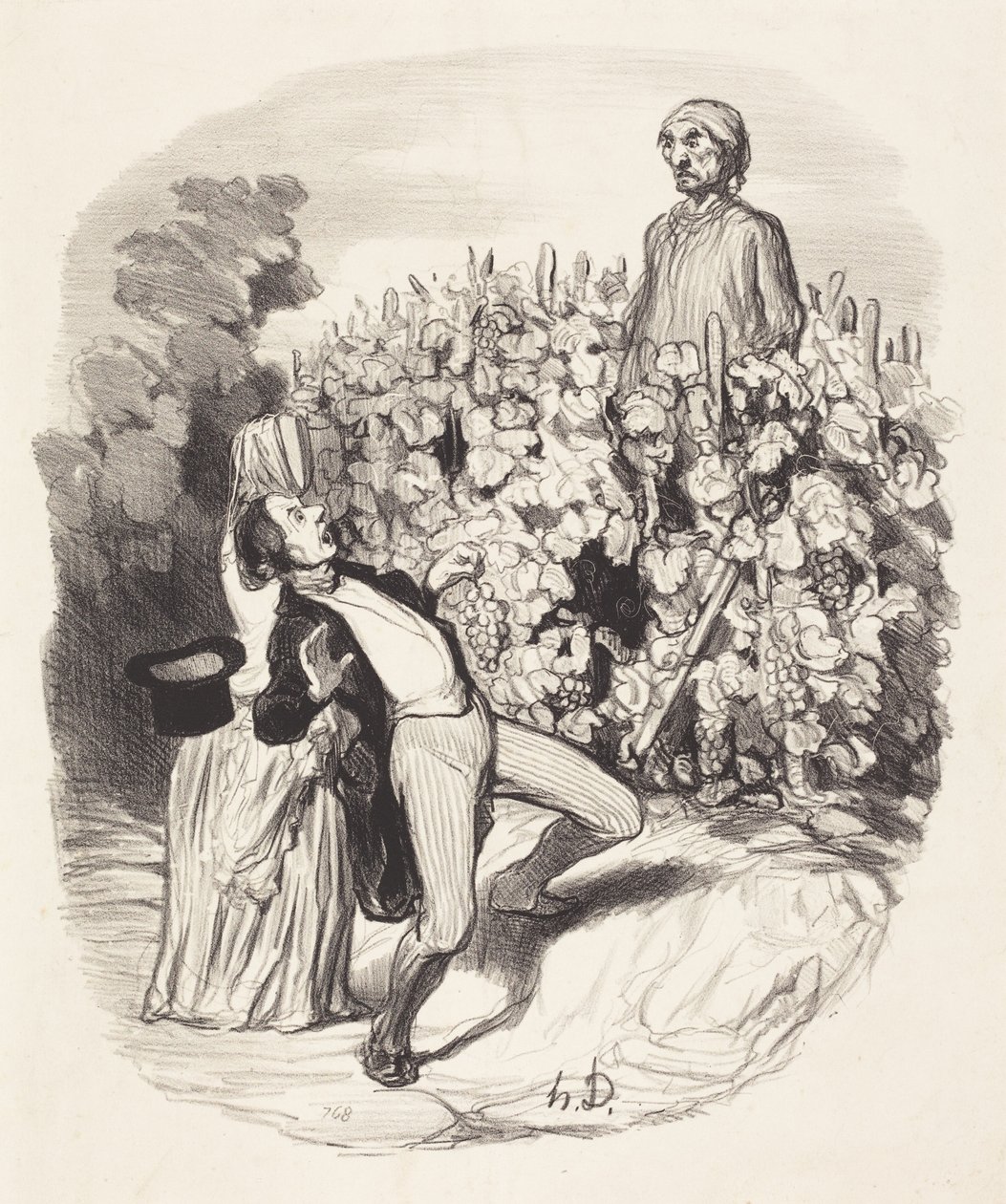 Ah! Saperlotte, I think we are caught! by Honoré Daumier