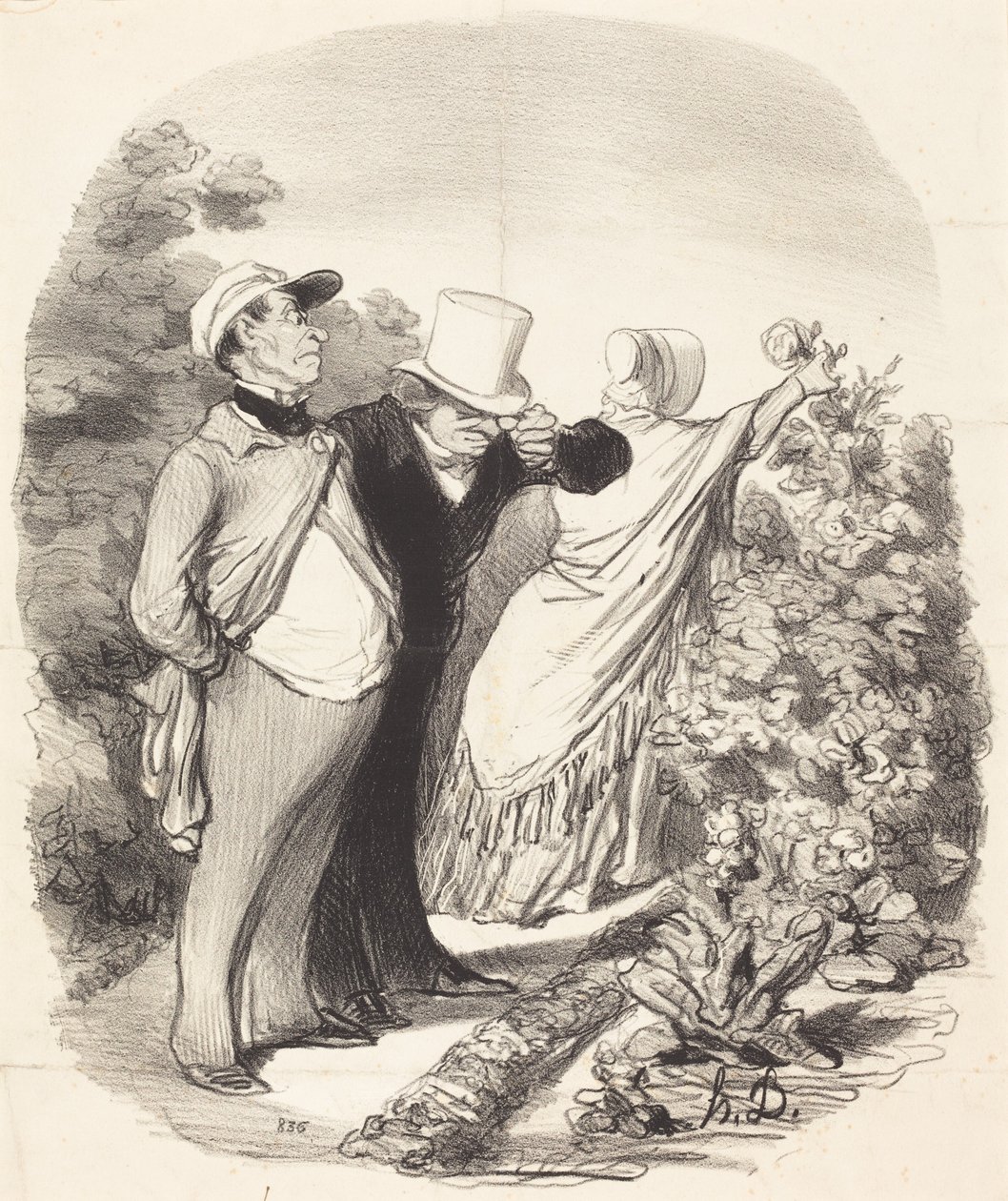 Well!... there she is picking a rose... by Honoré Daumier