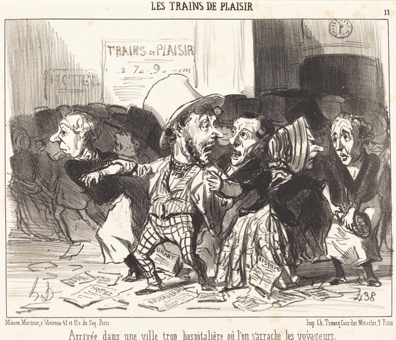 Arrival in a Too Hospitable City... by Honoré Daumier