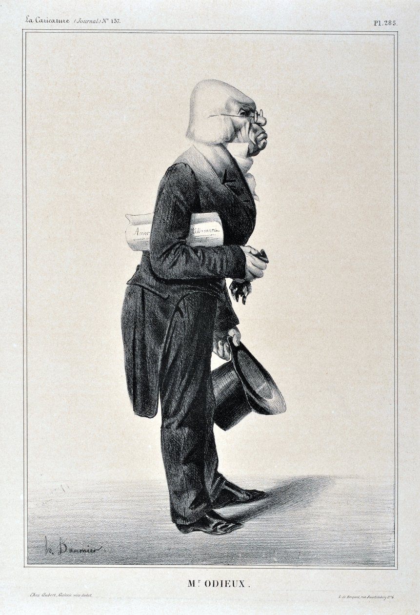 Artwork by Honore Daumier (1808-1879). Charivari dates from 1833: Serie Celebrites de la Caricature M. Odieux MUSEE DES BEAUX ARTS - PALAIS LONGCHAMP, MARSEILLE by Honoré Daumier