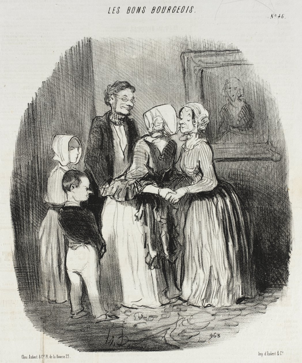 At the New Year, Obligatory Visit to Aunt Rabourdin by Honoré Daumier
