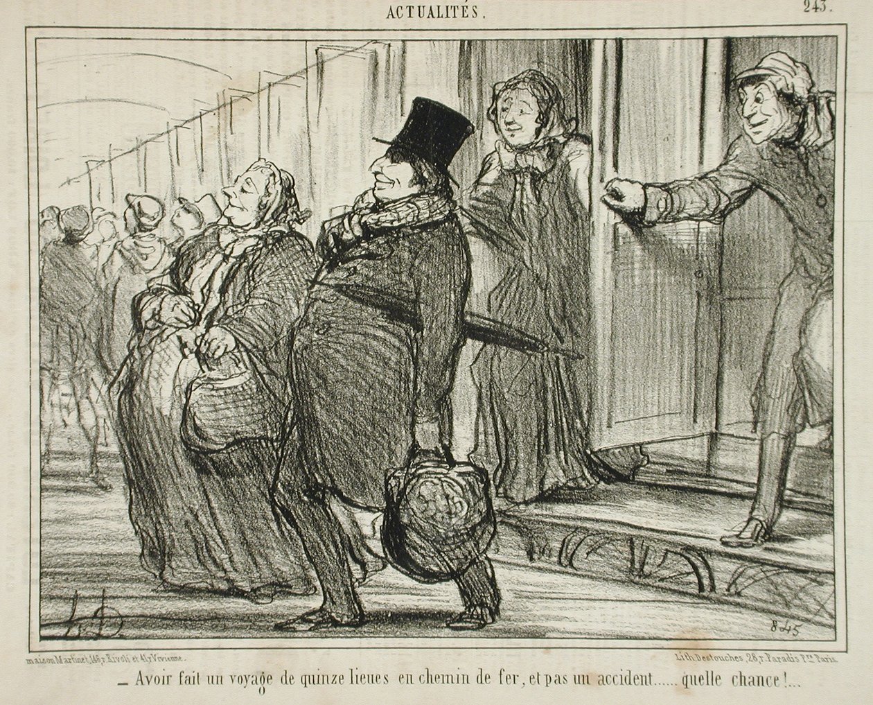 Having Made a Journey of Fifteen Leagues by Railway... by Honoré Daumier