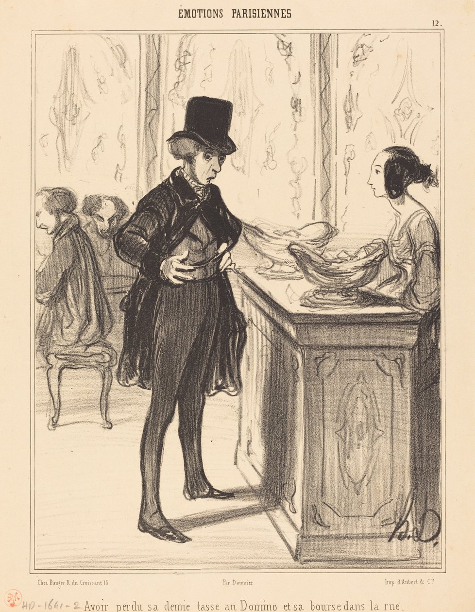 Having Lost Her Demitasse at Domino and Her Purse in the Street by Honoré Daumier