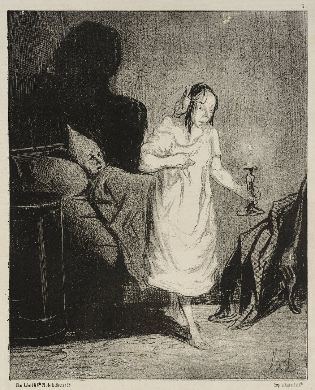So Tell Me Bichette... What Are You Thinking About... by Honoré Daumier