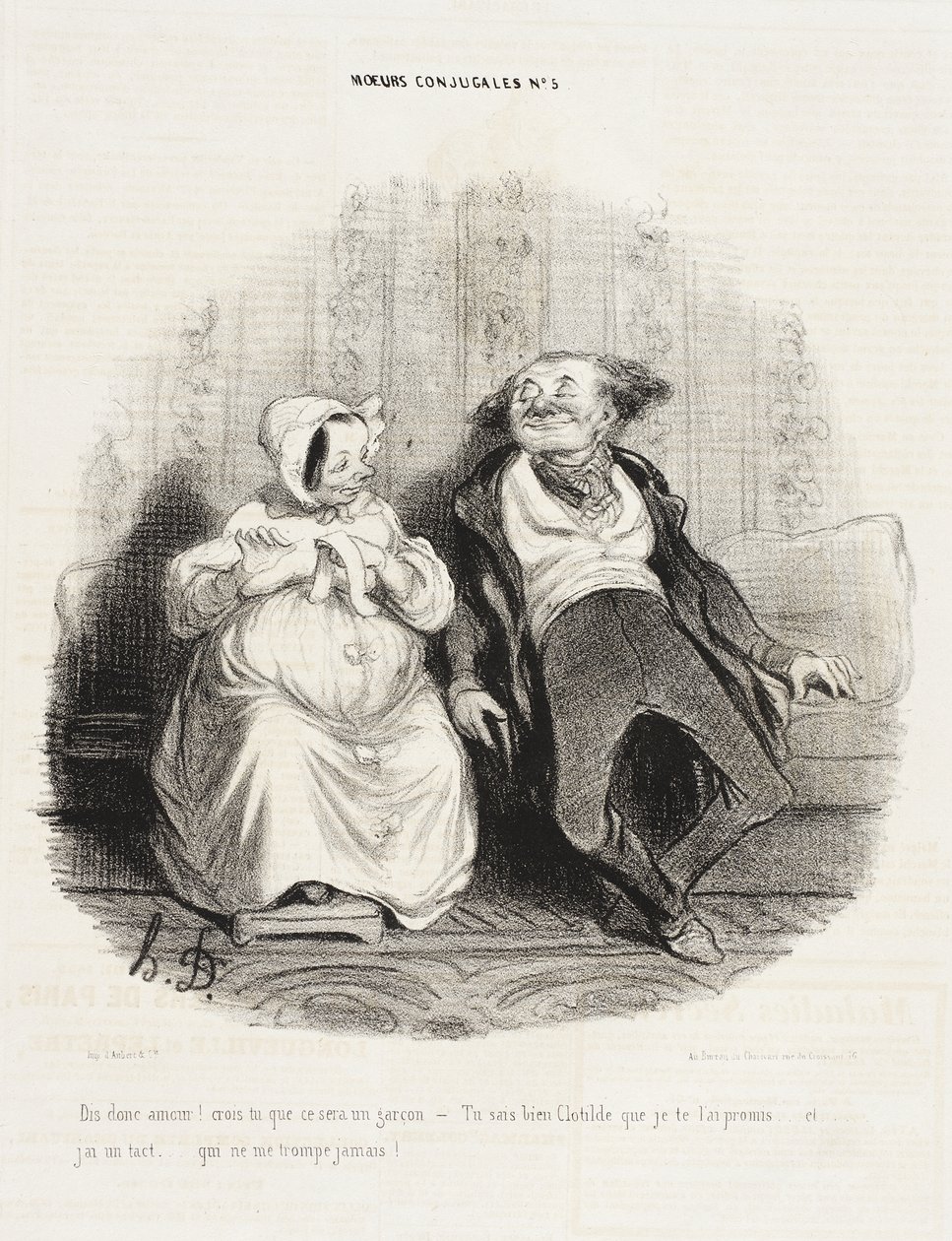 Tell me, my love! Do you think it will be a boy? by Honoré Daumier