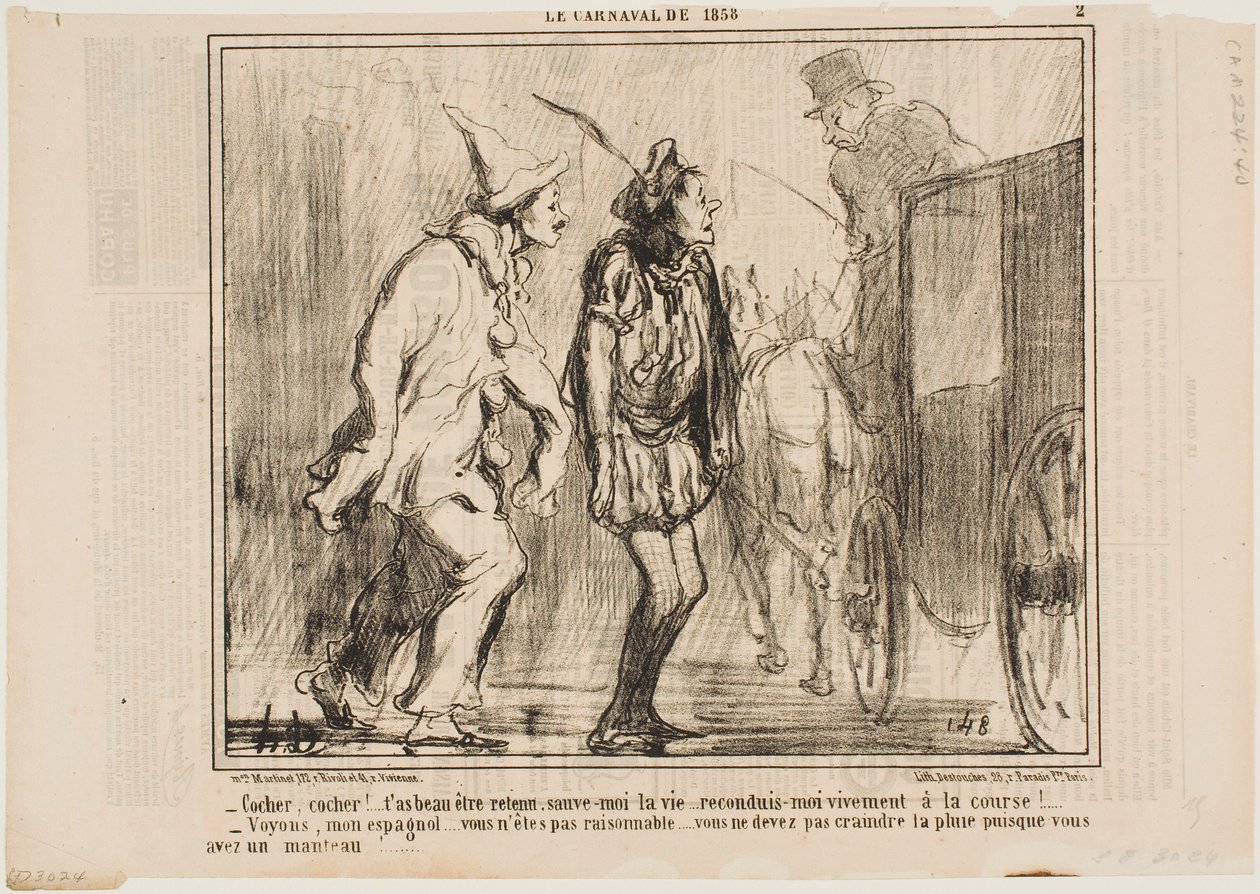 Driver, driver, you cannot reject me by Honoré Daumier