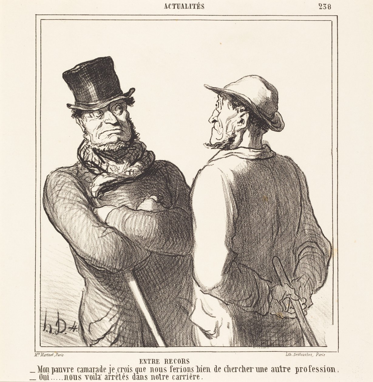 Between Records by Honoré Daumier