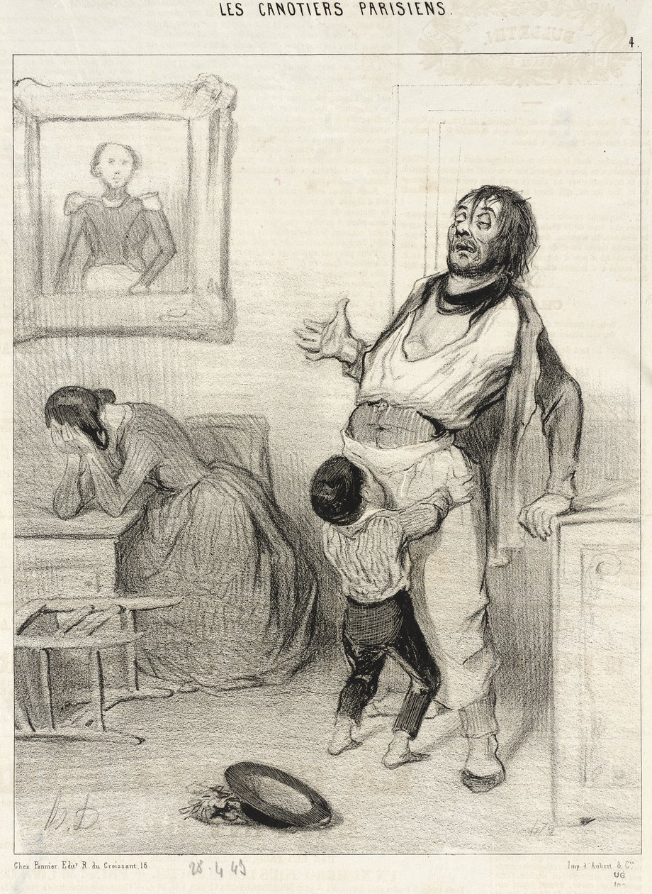 Is it allowed to return from Bercy in such a state... by Honoré Daumier
