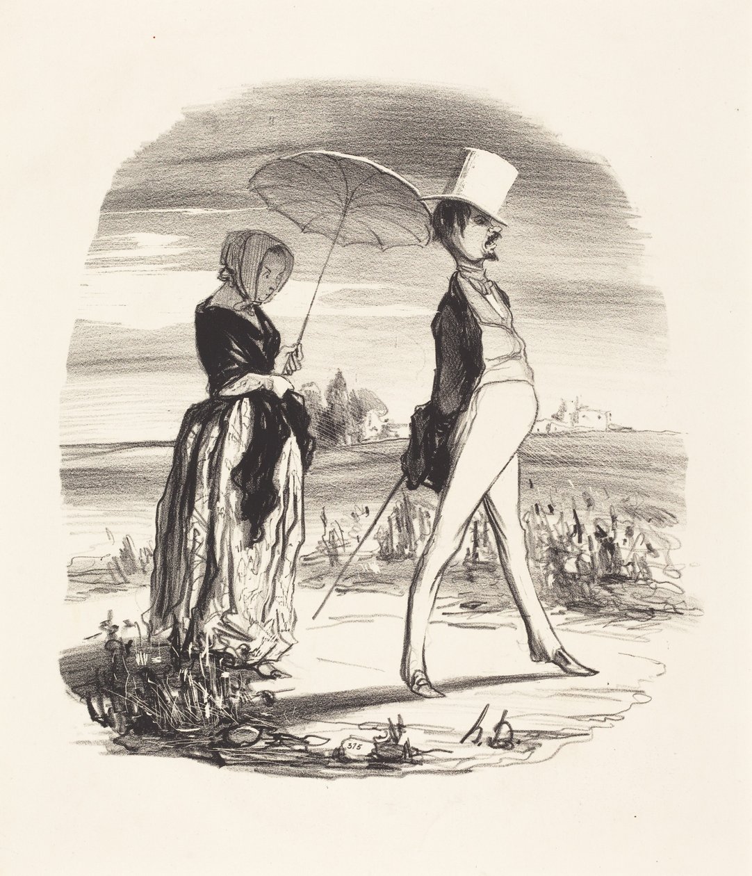 And They Call It Descending the River of Life... by Honoré Daumier