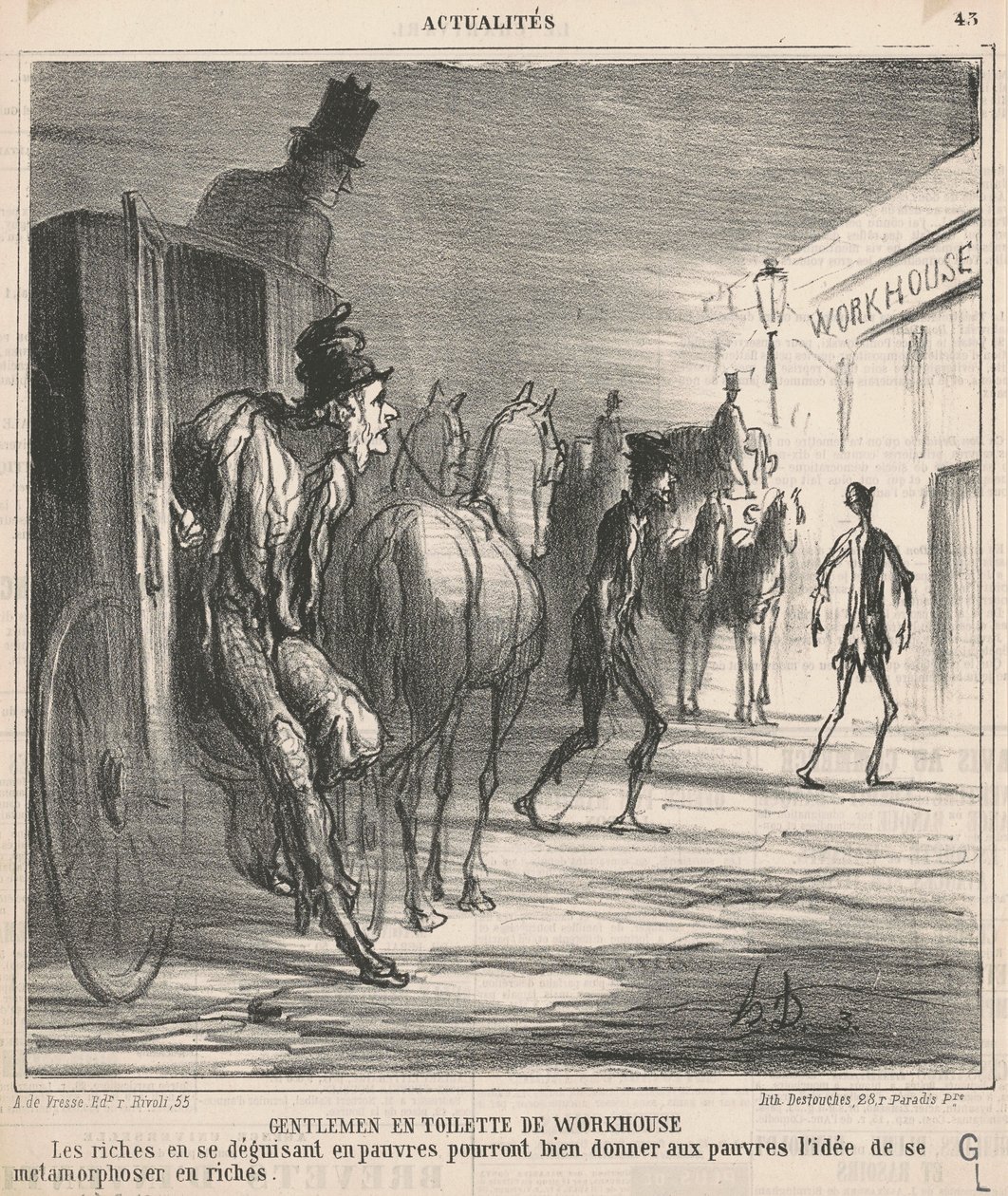 Gentlemen in Workhouse Attire by Honoré Daumier