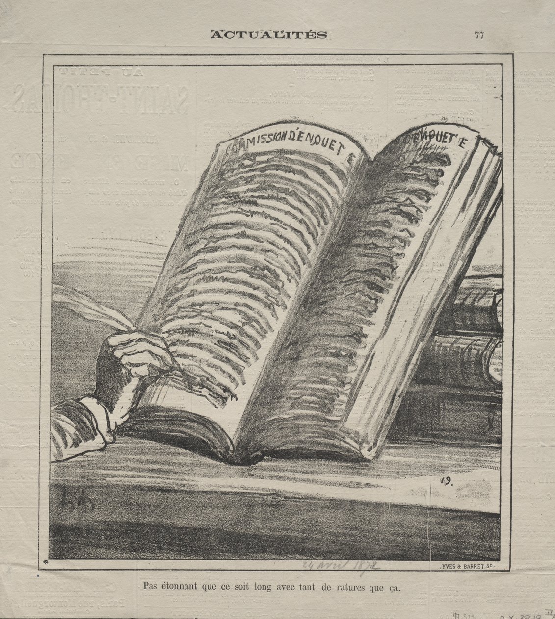 Actualities (No. 77): Do not be astonished that it is long and with many corrections by Honoré Daumier