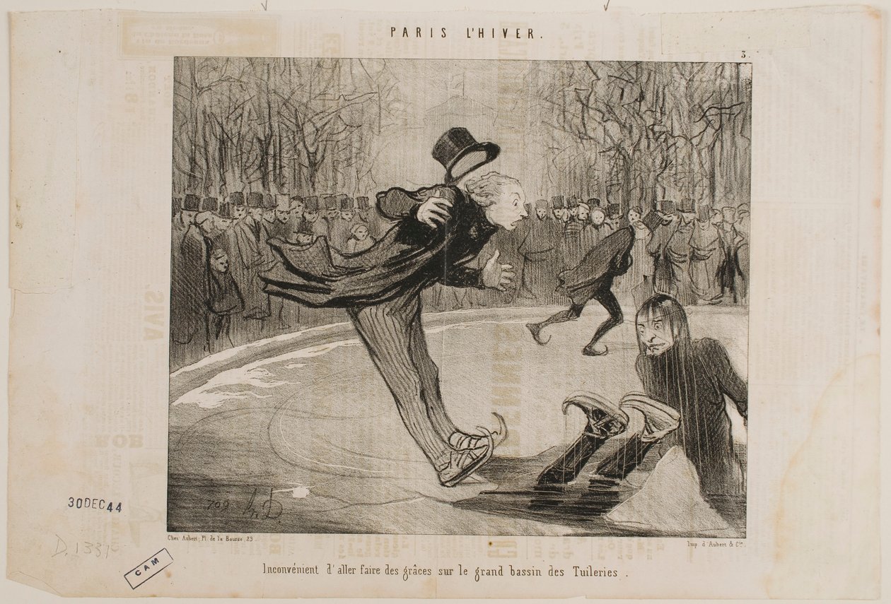 It’s Difficult to Show Off on the Large Pond of the Tuileries Gardens by Honoré Daumier