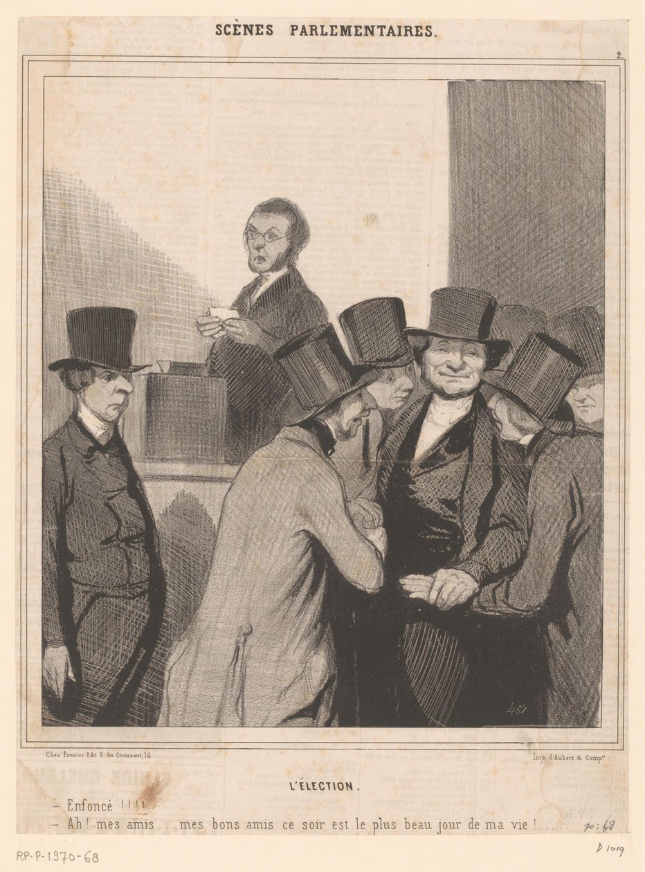Caricature of Two Candidates After the Election Results by Honoré Daumier
