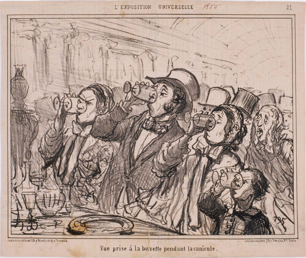 The Universal Exposition: View Taken at the Refreshment Stand During the Heatwave by Honoré Daumier