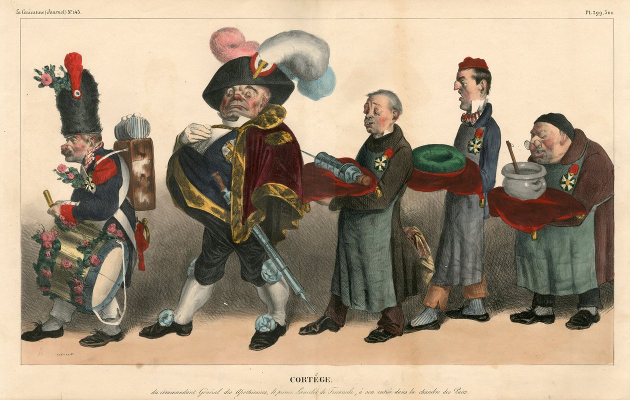 La Caricature (1830) political, Satirical in Colours by Honoré Daumier