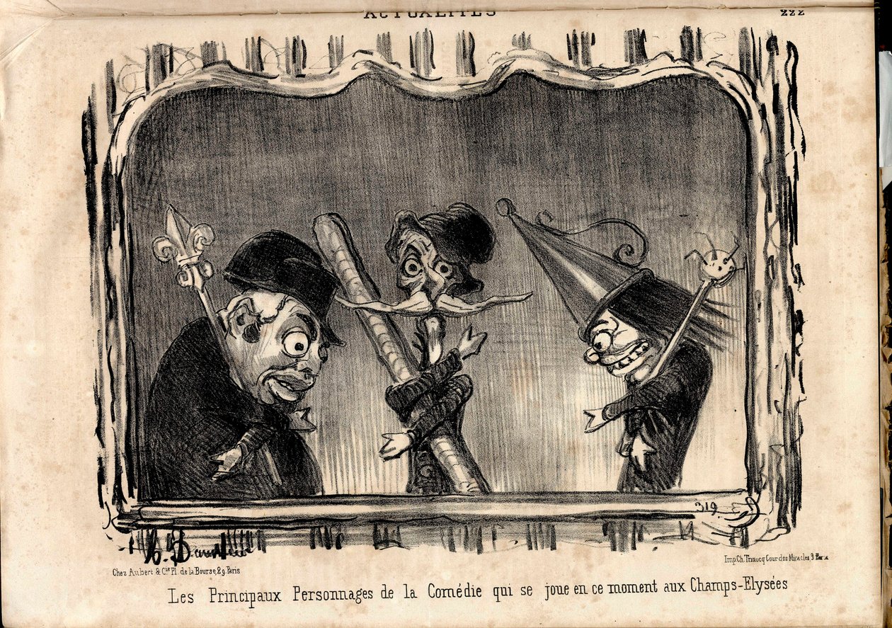 Le Charivari, Satirical in B & W by Honoré Daumier