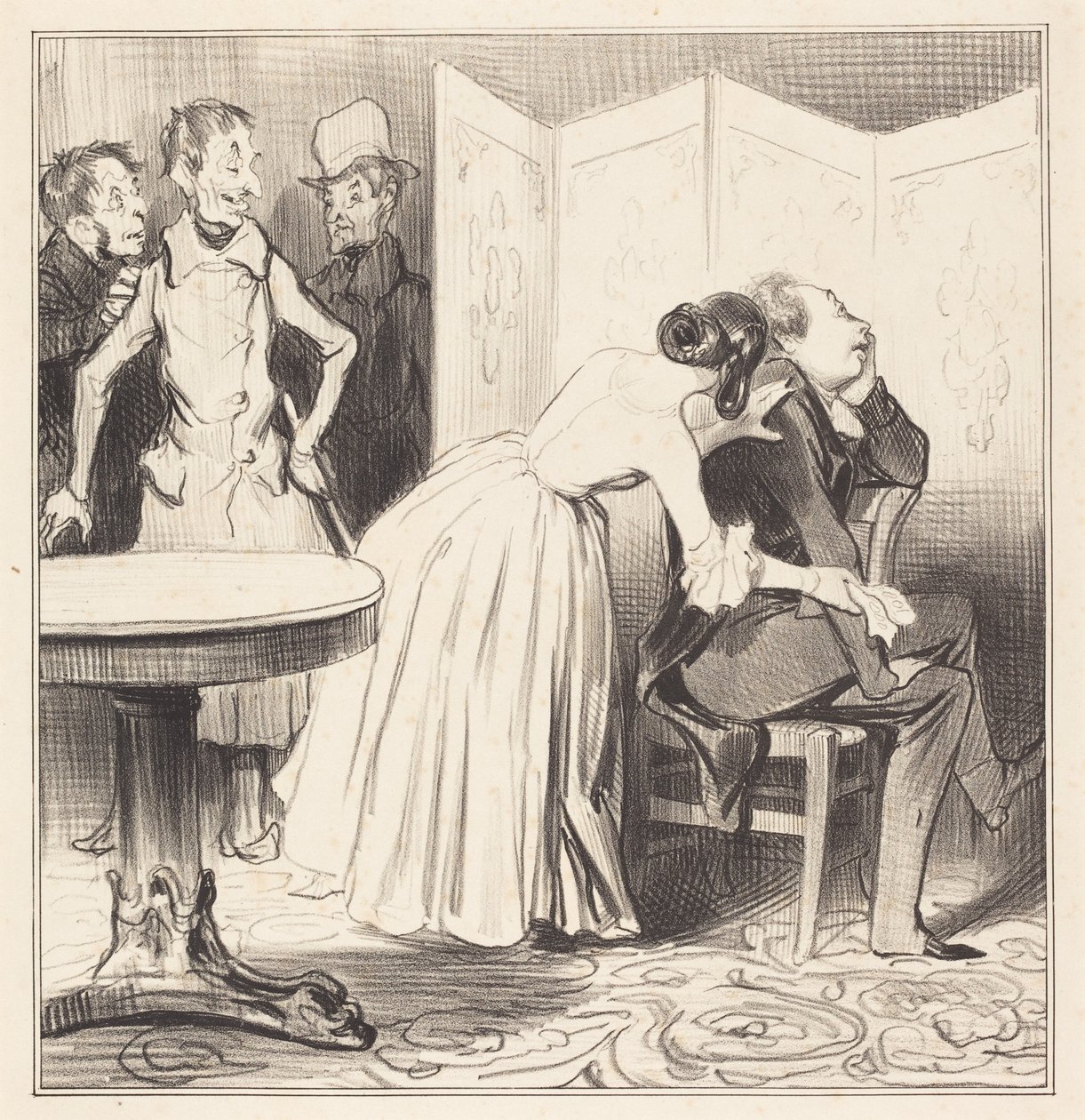 The Knight of Adrets is the Lover... by Honoré Daumier