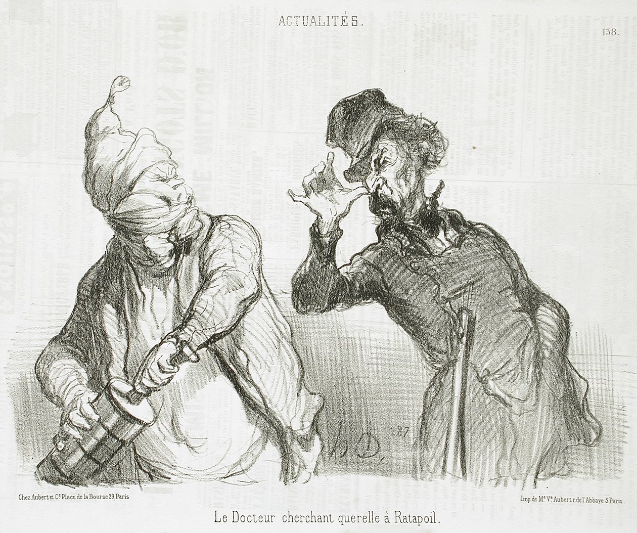 The Doctor Picking a Fight with Ratapoil by Honoré Daumier